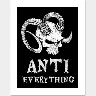 Anti Everything Skull Demon Pessimism Skeptic Posters and Art